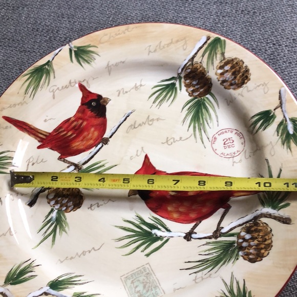 Maxcera warm wished red cardinal serving platter - Picture 7 of 7